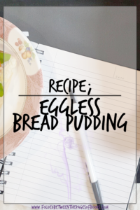 eggless bread pudding pin